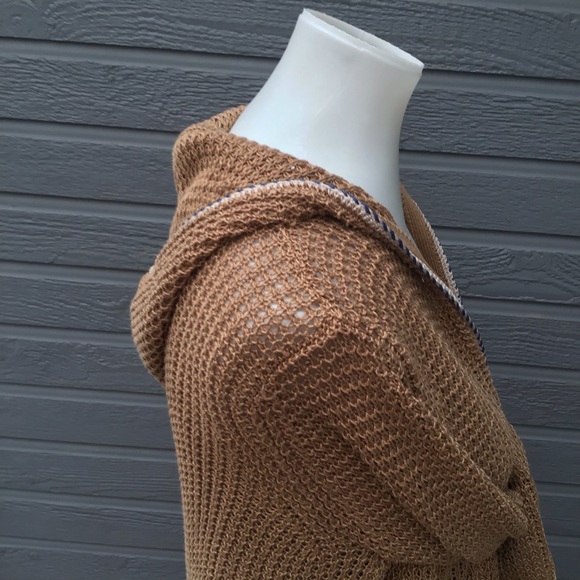 SIGRID OLSEN BOHO WAFFLE CARDIGAN W/ HOOD, SMALL - Picture 5 of 9